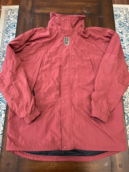 Timberland Other - Timberland Jacket Red Full Zip Nylon Lightweight Coat Mens Large Vintage Y2K 90s
